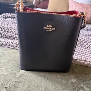 Coach Black Crossbody Bag with Gold Accents